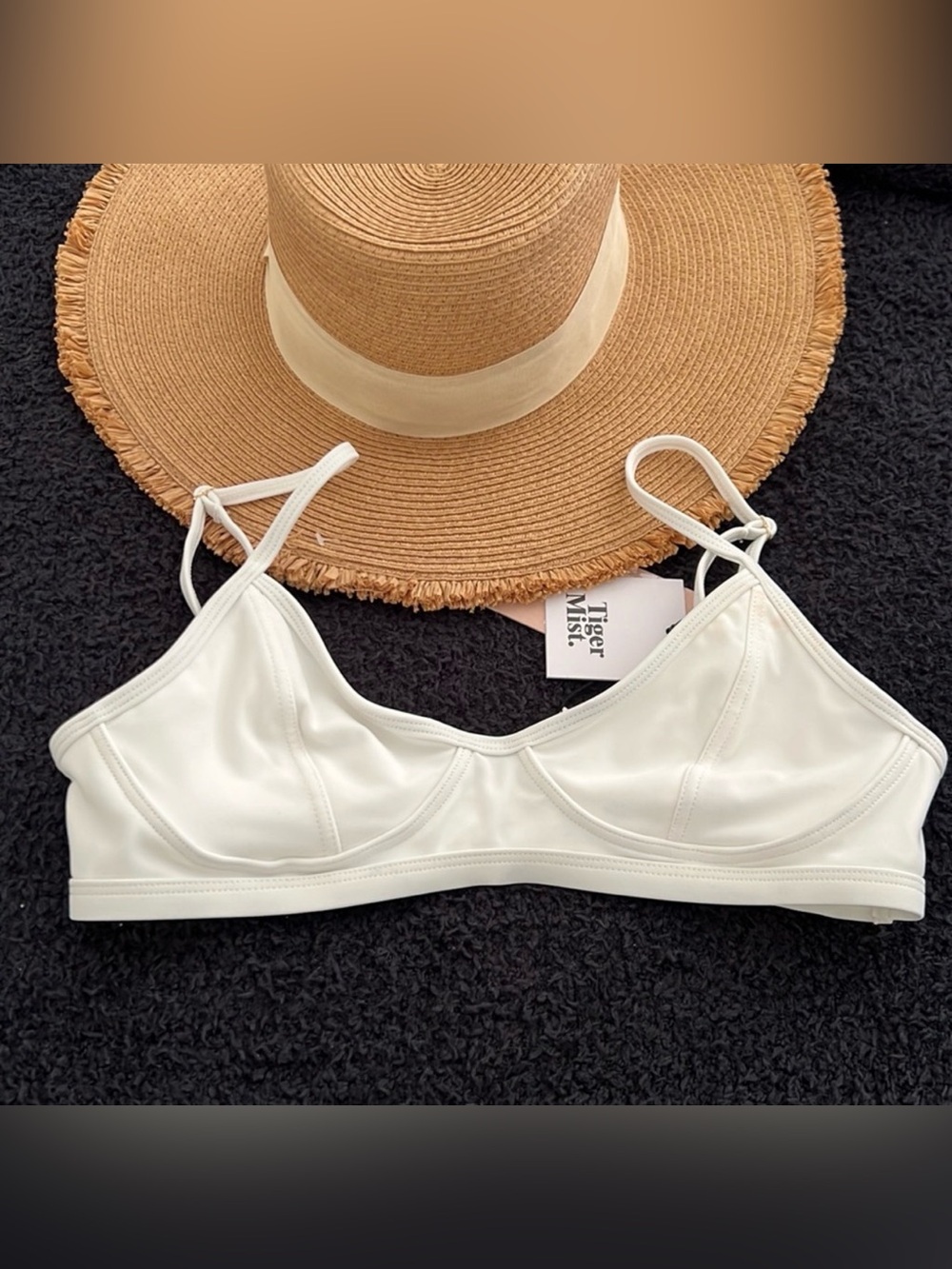 Tiger Mist White Majorca bikini top Small